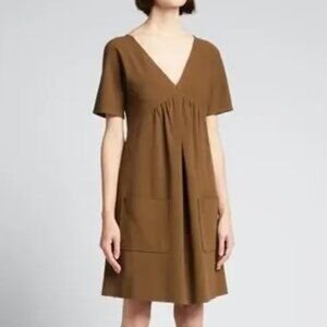 Rebecca Taylor Short Sleeve Shift Dress in Dark Olive